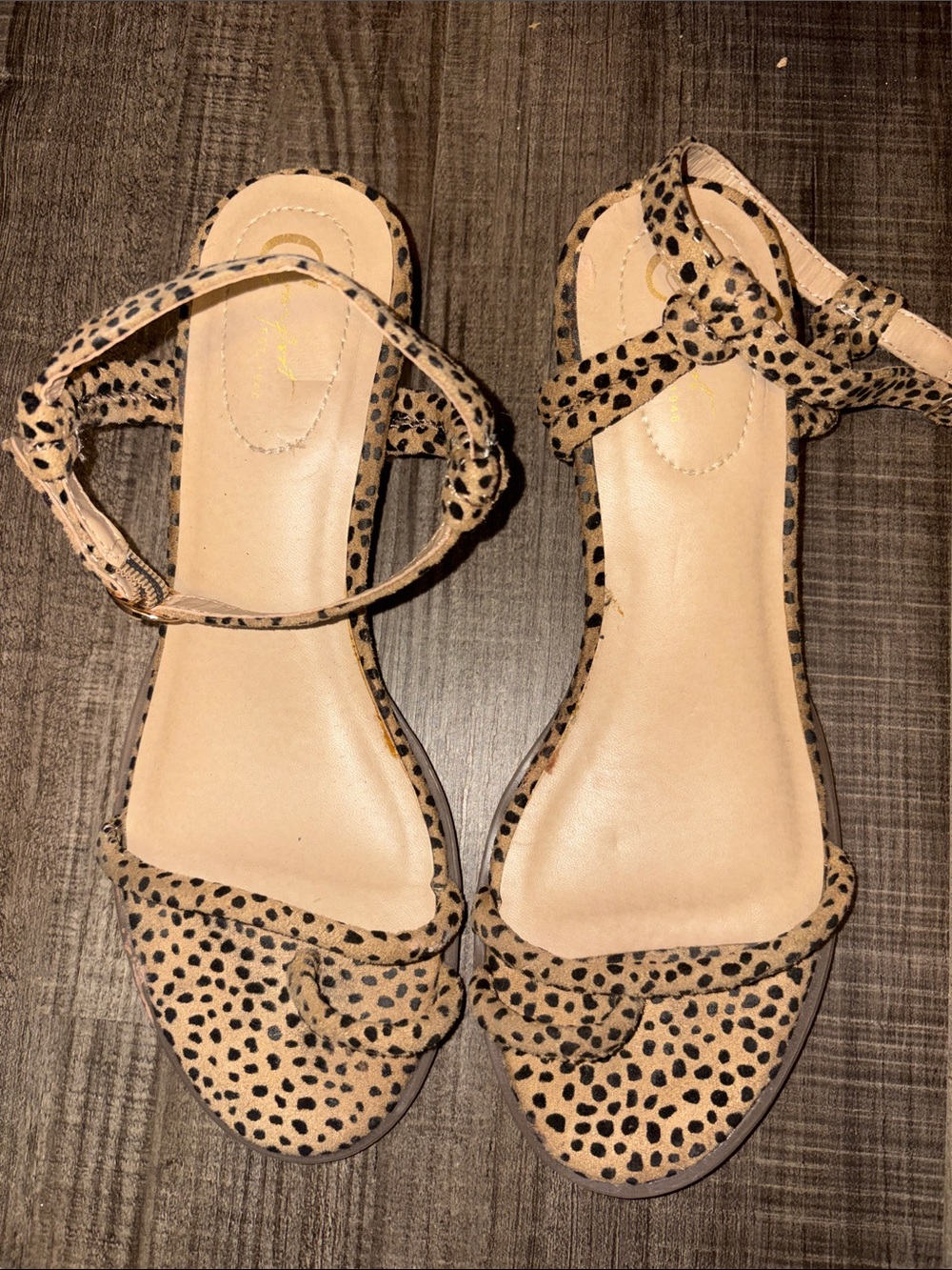 Cato Leopard-Print Ankle-Strap Sandals - Tan & Black
